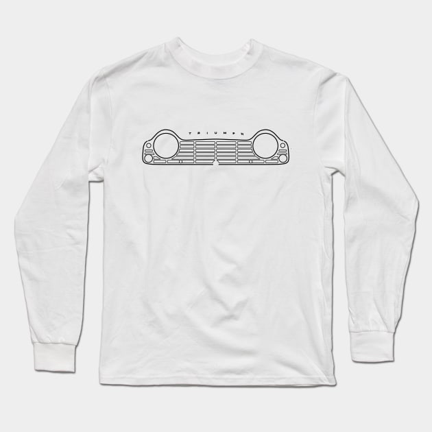 Triumph TR4 classic British roadster sports car minimalist front outline graphic (black) Long Sleeve T-Shirt by soitwouldseem